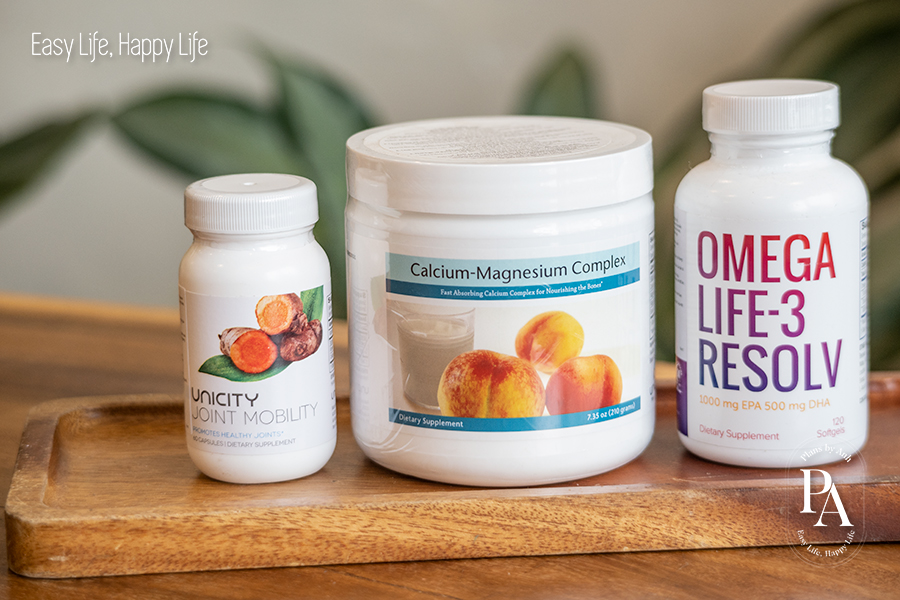 Bộ sản phẩm hỗ trợ xương khớp chính hãng từ Unicity: Joint Mobility, Calcium Magnesium Complex, Omega Life-3 Resolv 04